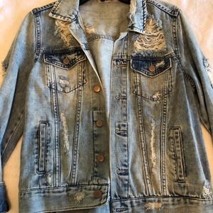 H&M Distressed Jean Jacket